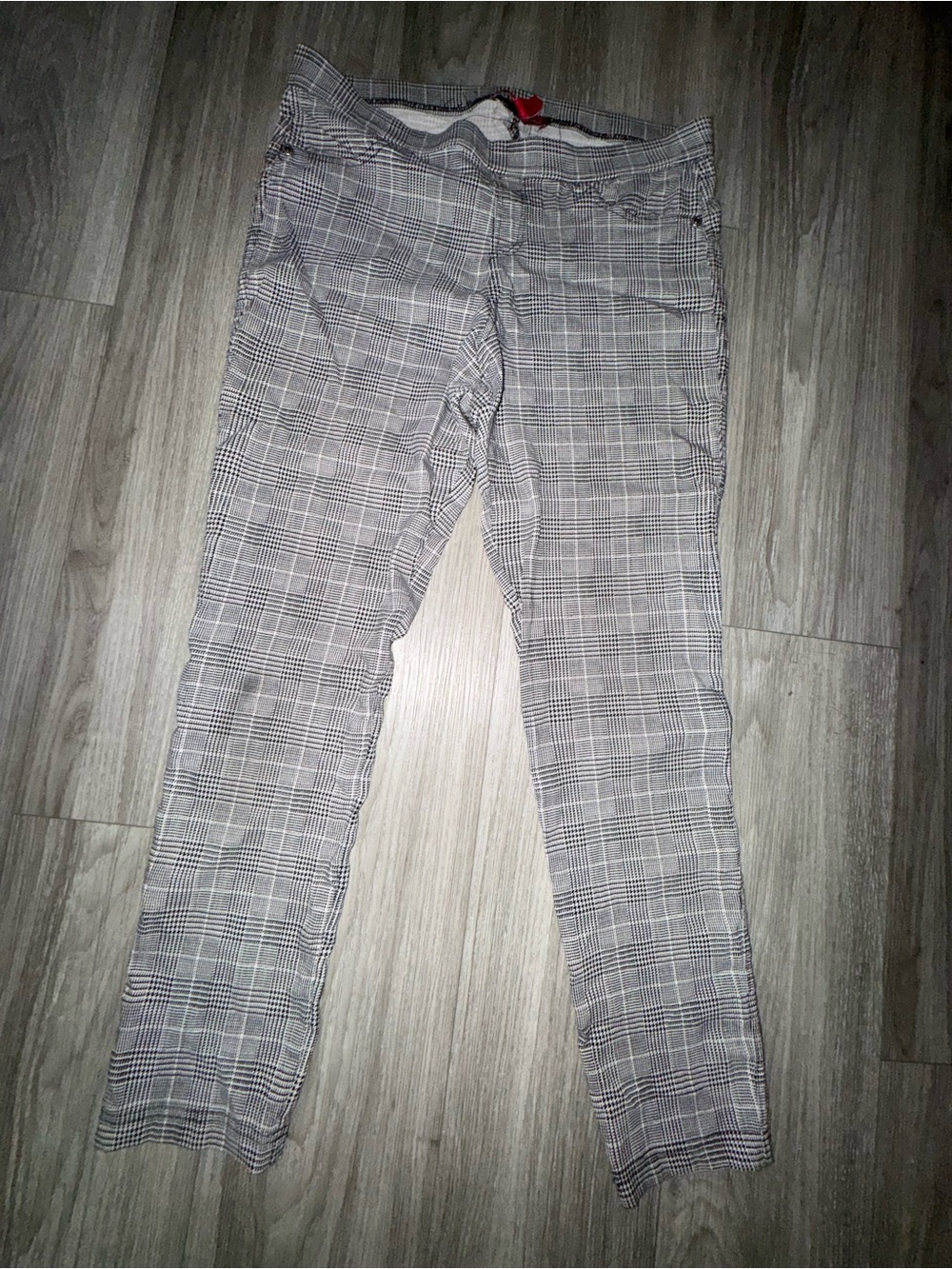 Saks Fifth Avenue Gray Plaid Skinny Jeans